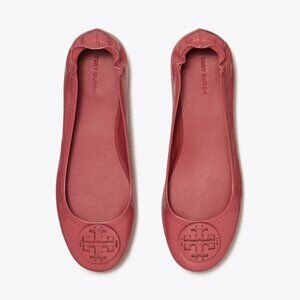 NIB Tory Burch Minnie Travel Ballet Flat WASHED BERRY PINK 8, 9, 10